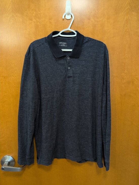 UNTUCKit Other - UNTUCKit Shirt Mens XL Navy Long Sleeve Polo Striped Cerro 2019 Preppy Casual